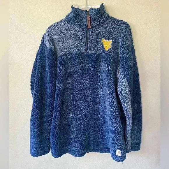 West Virginia Half Zip Sherpa Fleece Jacket Womens Size L - Picture 1 of 14